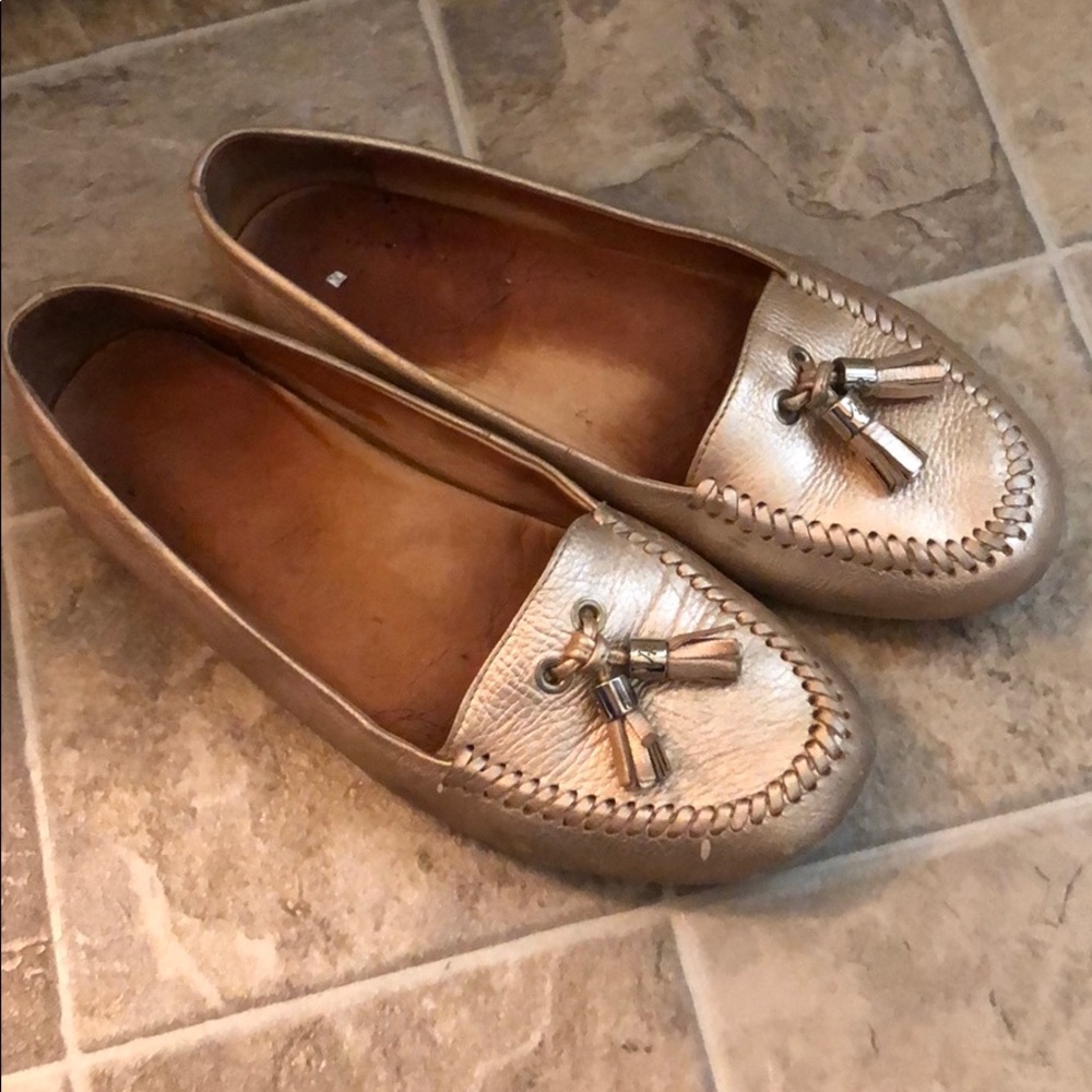 jack rogers gold loafers